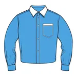 long sleeve blue collared shirt image